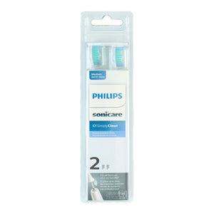 Philips Sonicare C1 HX6012/04 Medium Simply Clean White Brush Head (Pack Of 2)