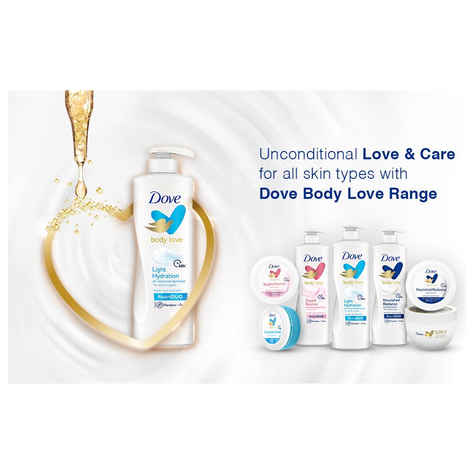 Dove Body Love Light Hydration All-Season Body Lotion For All Skin Types 400ml,4000388563902,