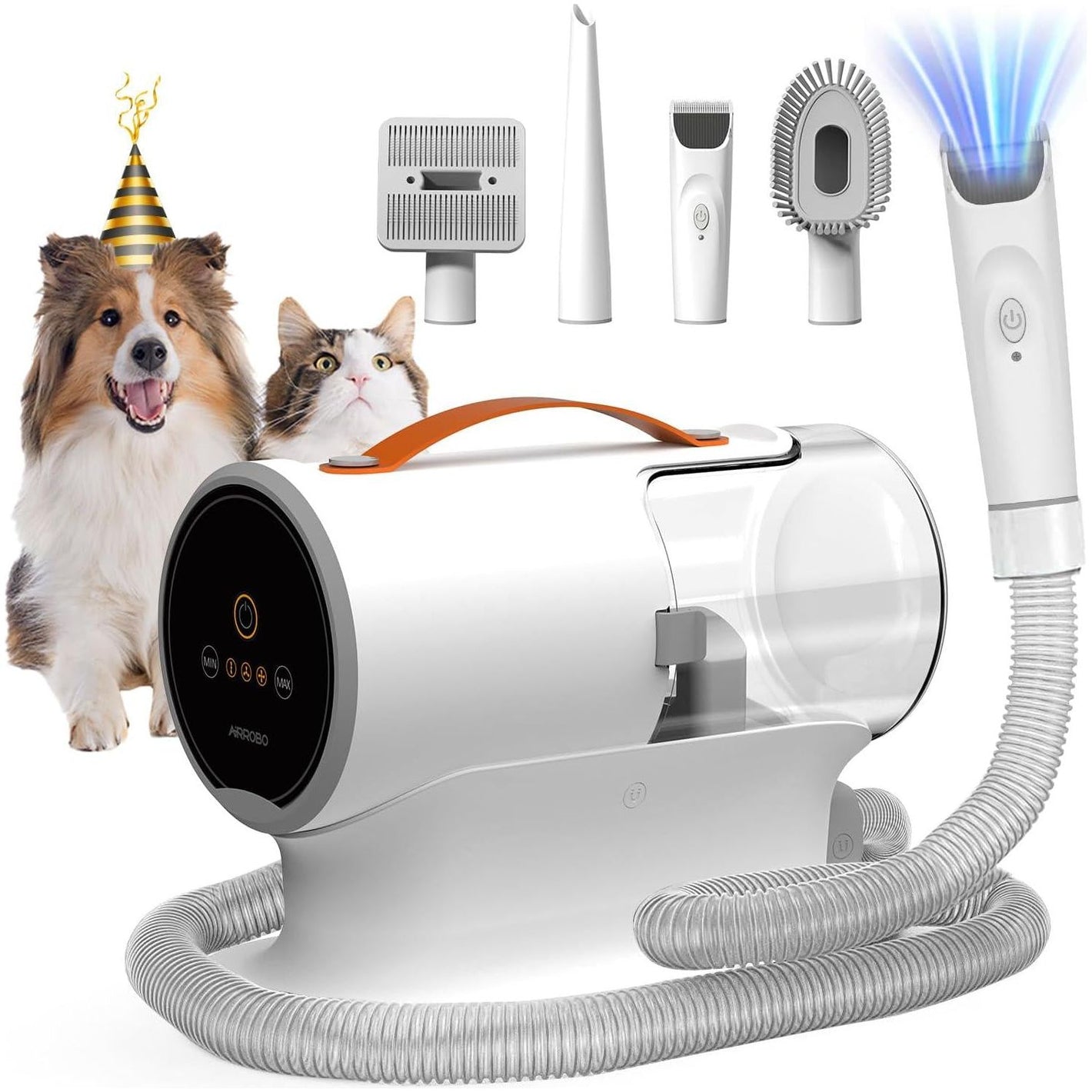 Airrobo Pet Grooming Vacuum Kit 12000Pa with 2L Bin for Dog Hair Quiet Vacuum for Shedding