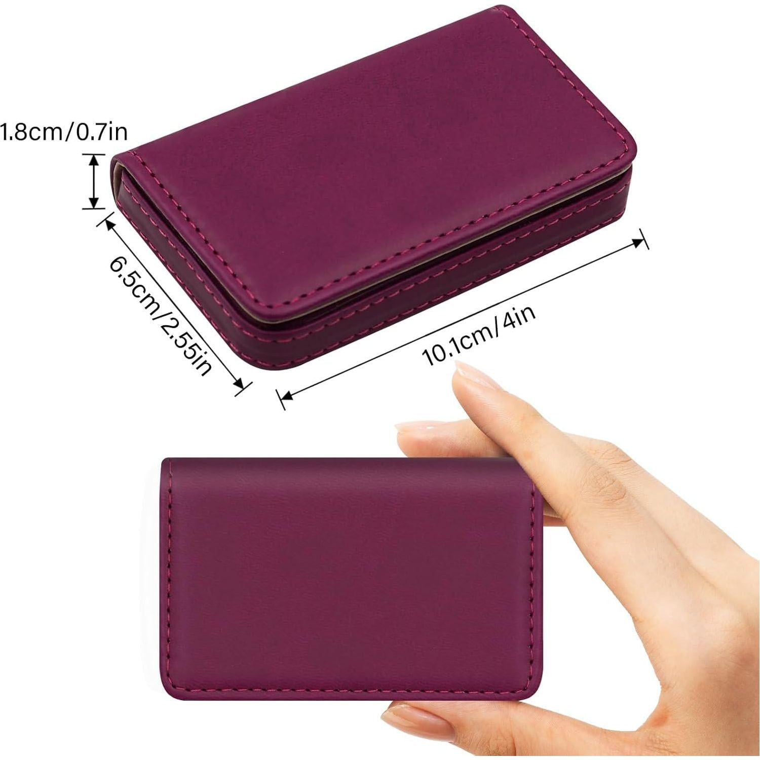 AI-DEE RFID Blocking Wallet - Minimalist Leather Business Credit Card Holder (PW-Wine Red),
