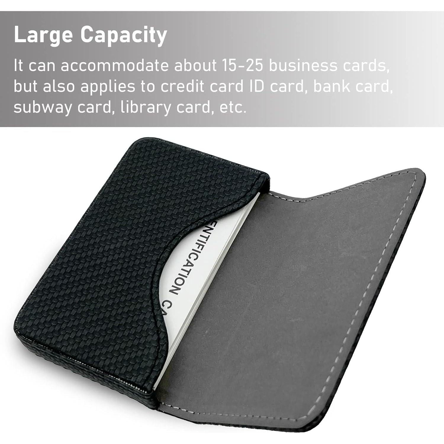 AI-DEE RFID Blocking Wallet - Minimalist Leather Business Credit Card Holder (Woven Black),