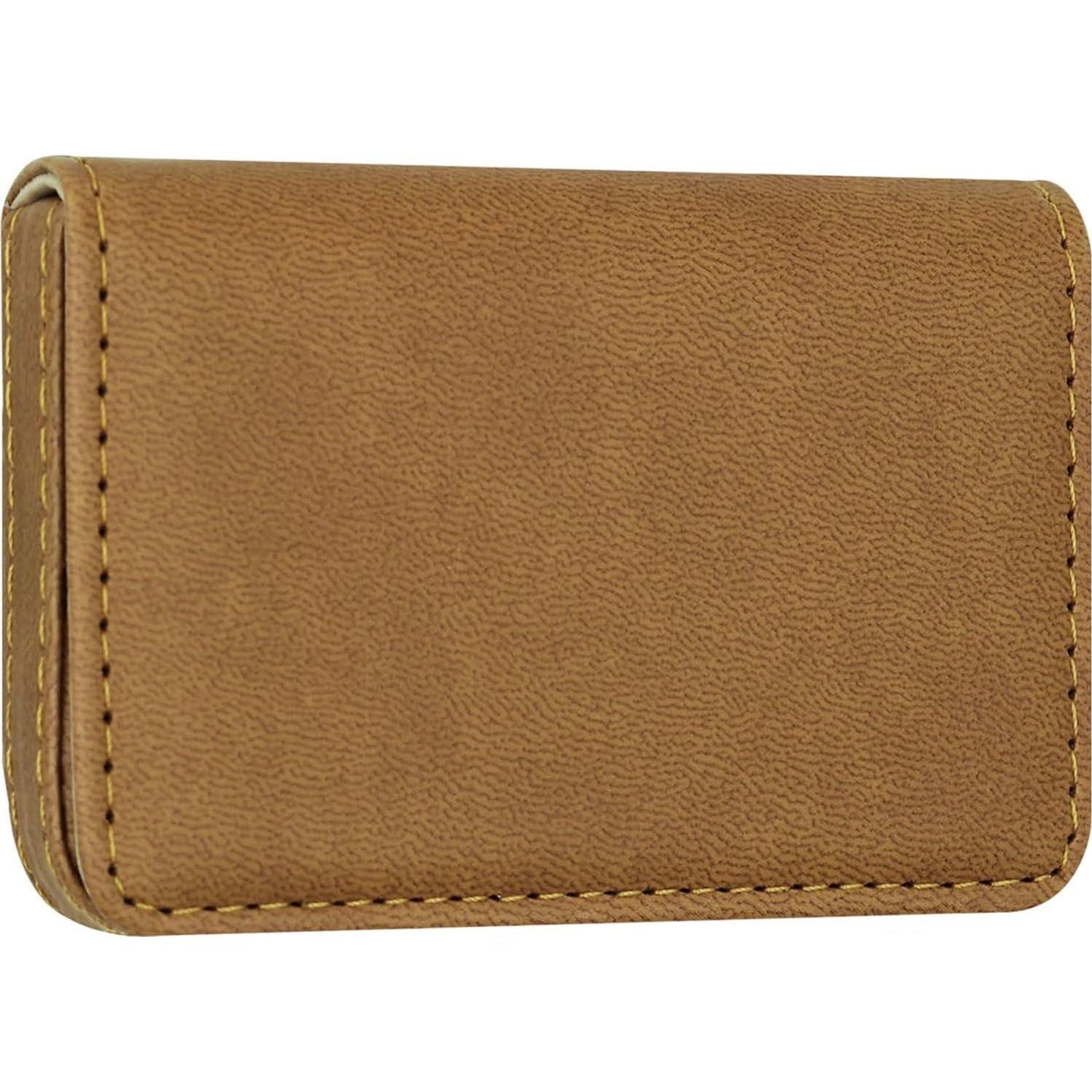 AI-DEE RFID Blocking Wallet - Minimalist Leather Business Credit Card Holder (PW-Apricot),