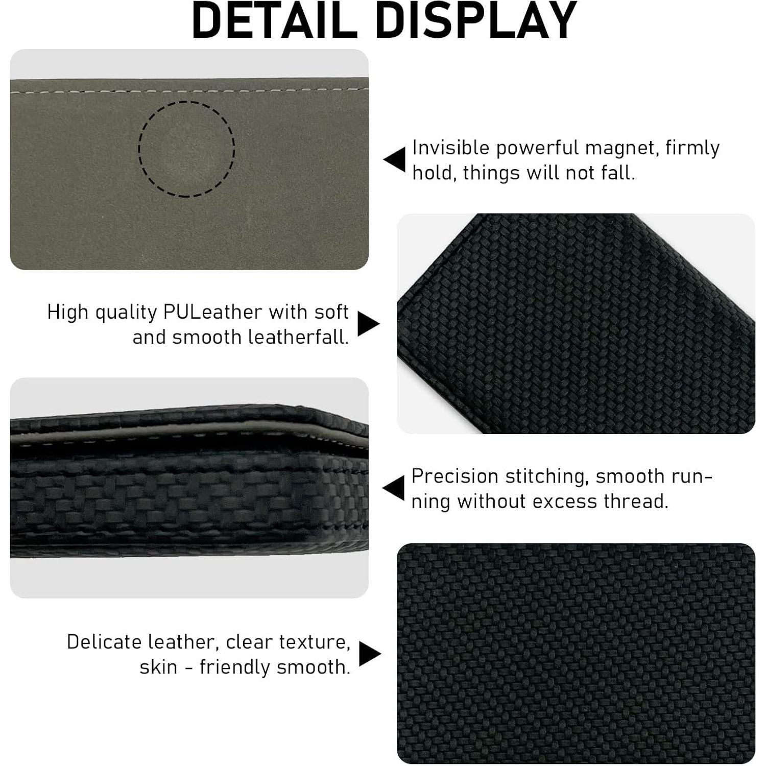 AI-DEE RFID Blocking Wallet - Minimalist Leather Business Credit Card Holder (Woven Black),