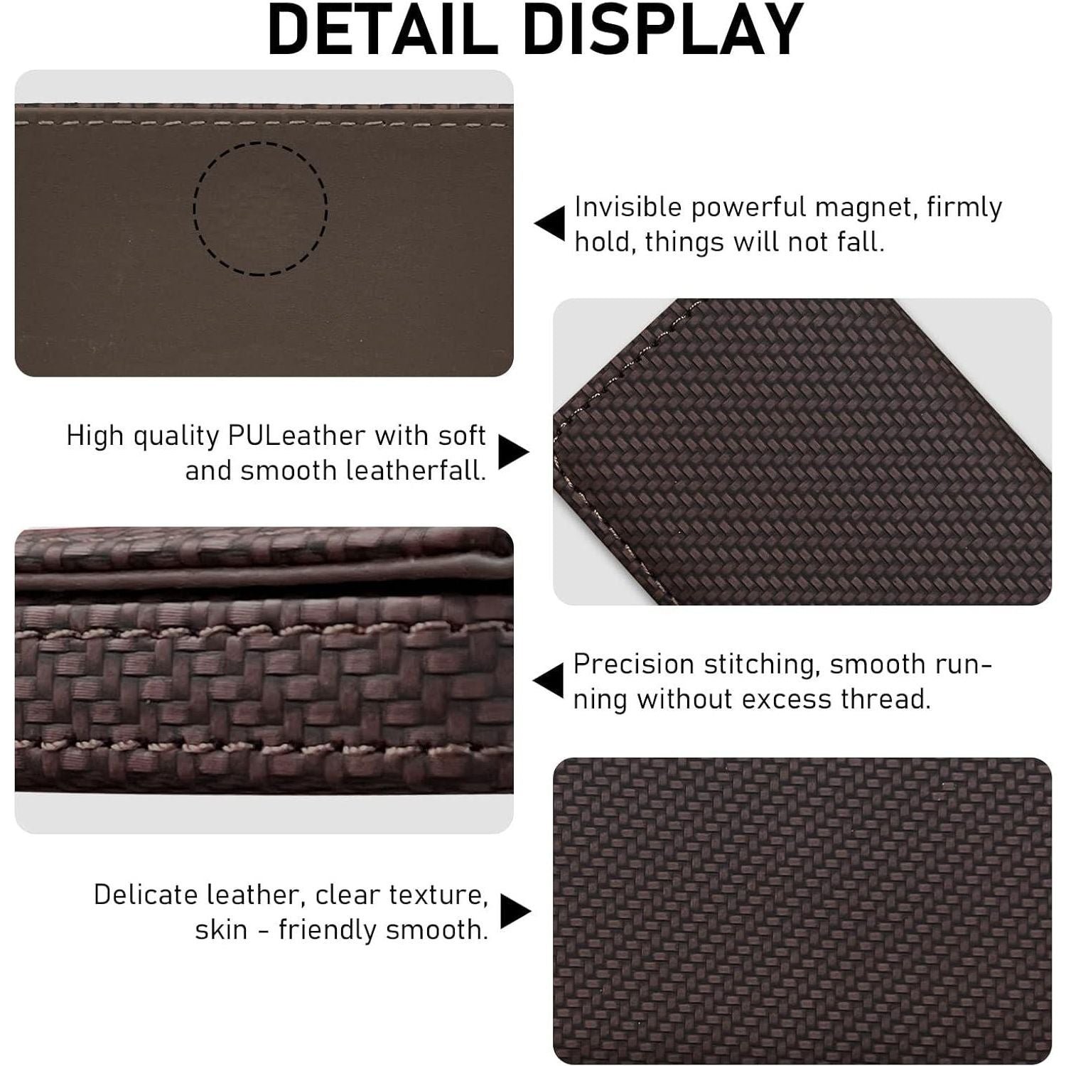 AI-DEE RFID Blocking Wallet - Minimalist Leather Business Credit Card Holder (Woven Coffee),