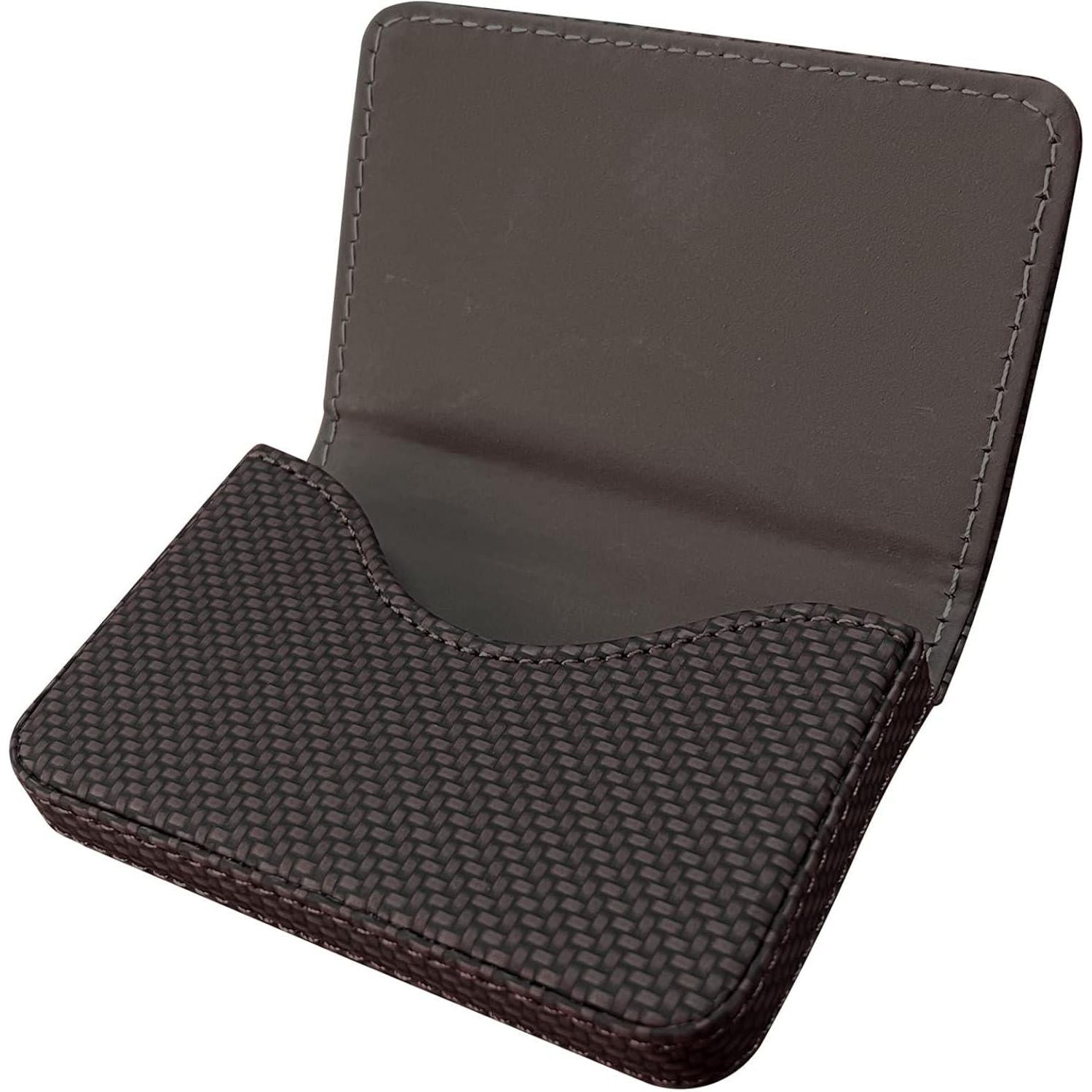 AI-DEE RFID Blocking Wallet - Minimalist Leather Business Credit Card Holder (Woven Coffee),