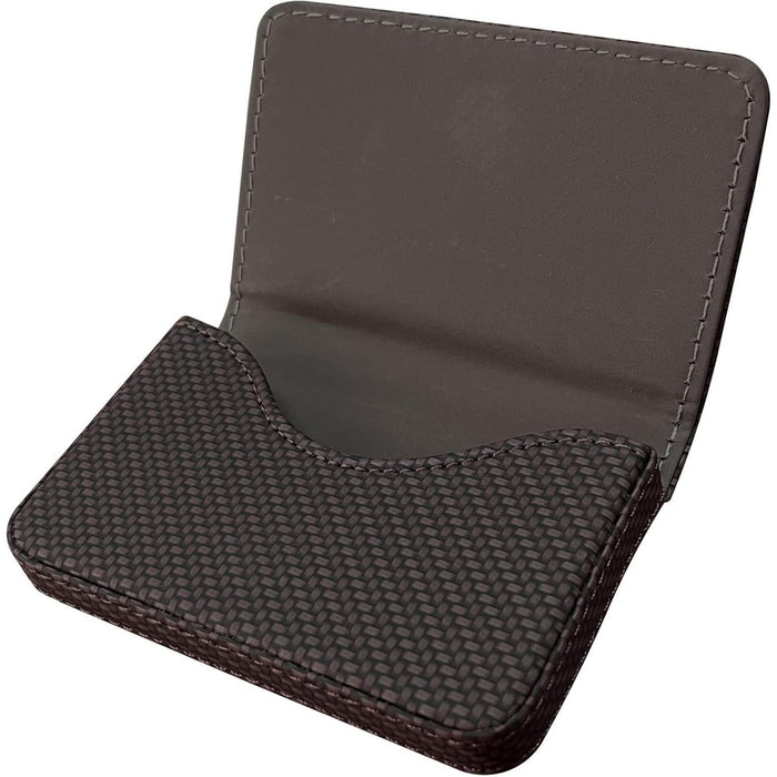 AI Dee RFID Blocking Wallet, Minimalist Leather Business Credit Card Holder, Woven Coffee