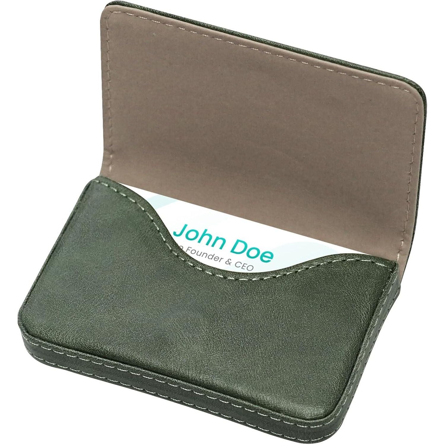 AI-DEE RFID Blocking Wallet - Minimalist Leather Business Credit Card Holder (12-Green),