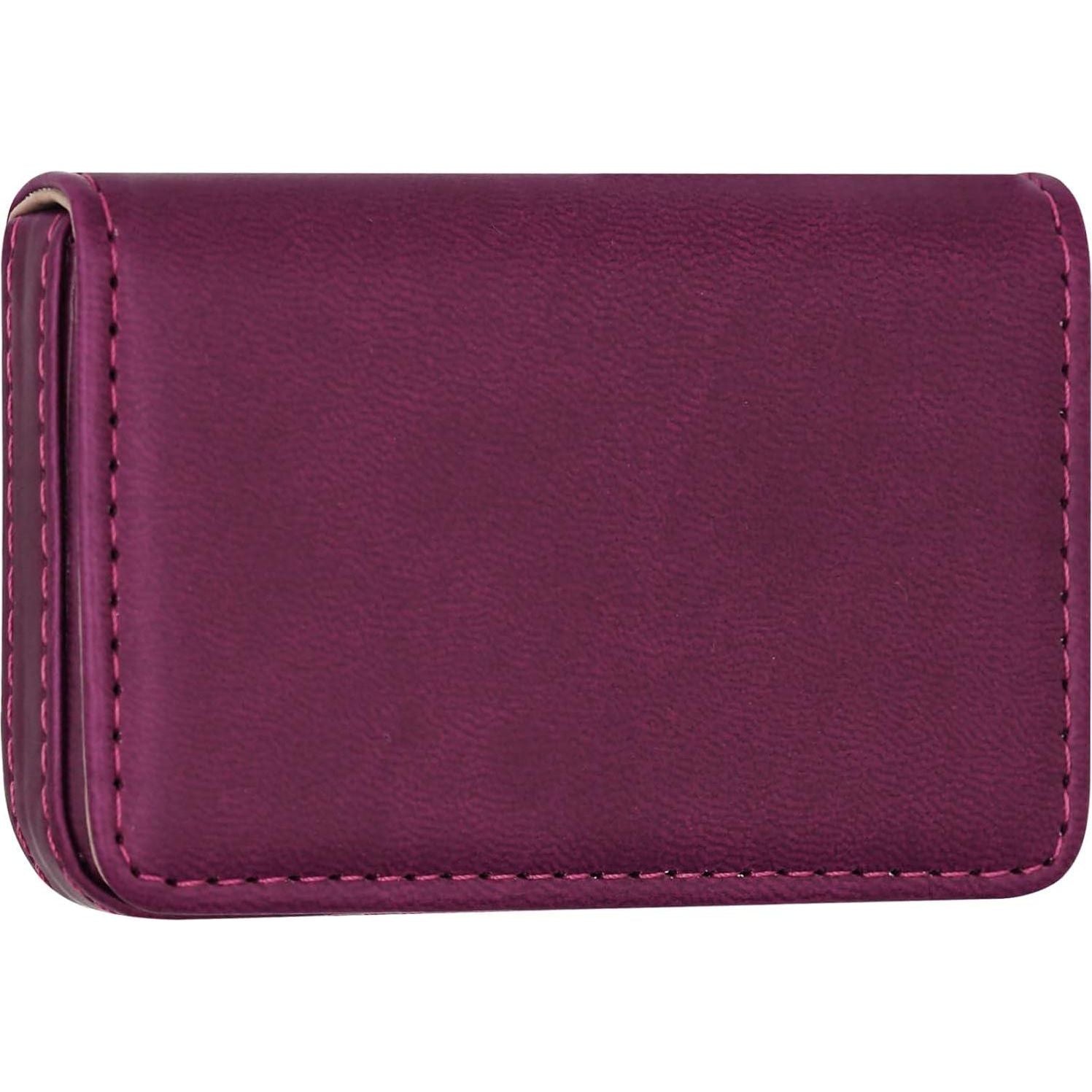 AI-DEE RFID Blocking Wallet - Minimalist Leather Business Credit Card Holder (PW-Wine Red),