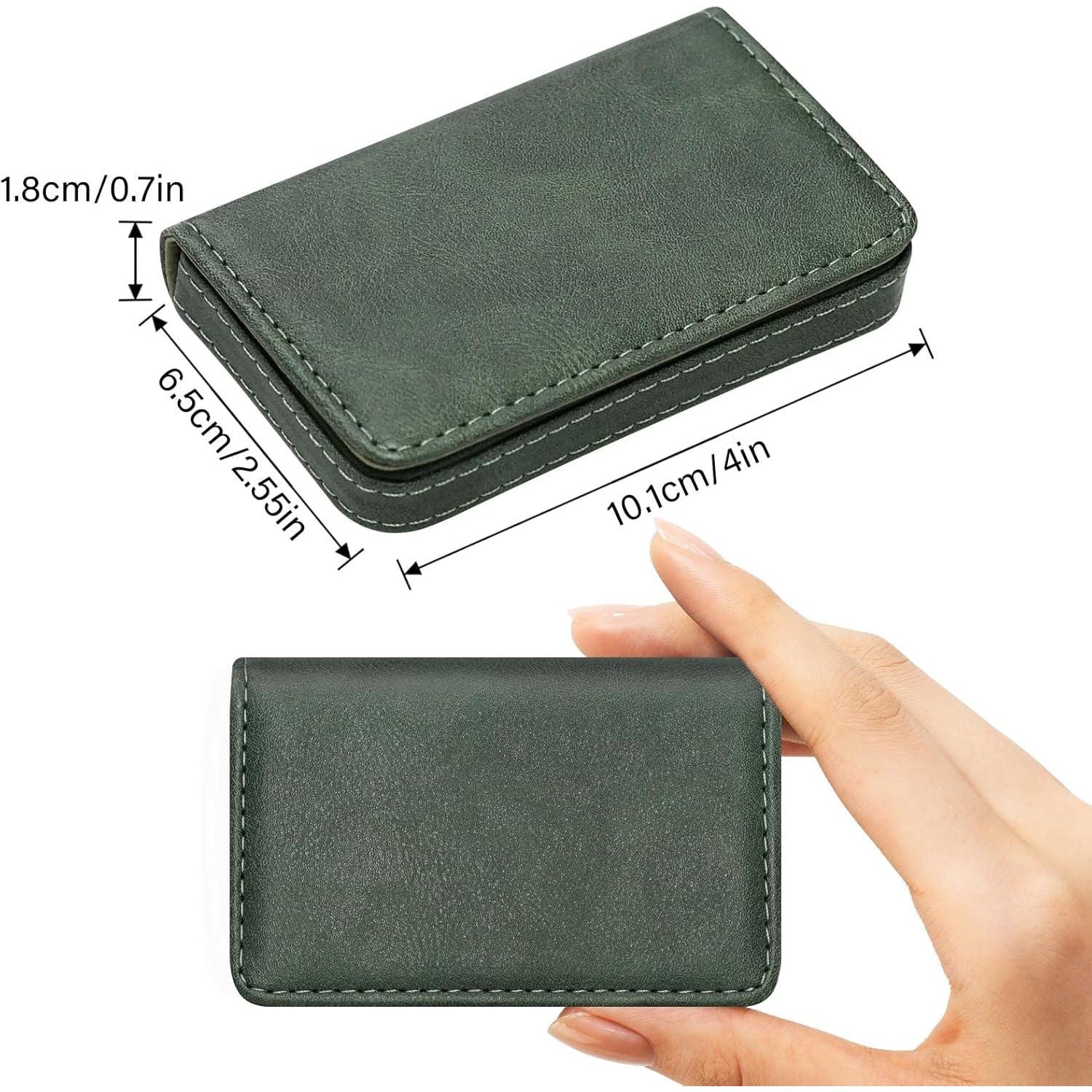 AI-DEE RFID Blocking Wallet - Minimalist Leather Business Credit Card Holder (12-Green),