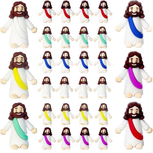 AKFAHOIF Mini Jesus Figures Set of 30 Tiny Religious Toys for Easter Egg Stuffers