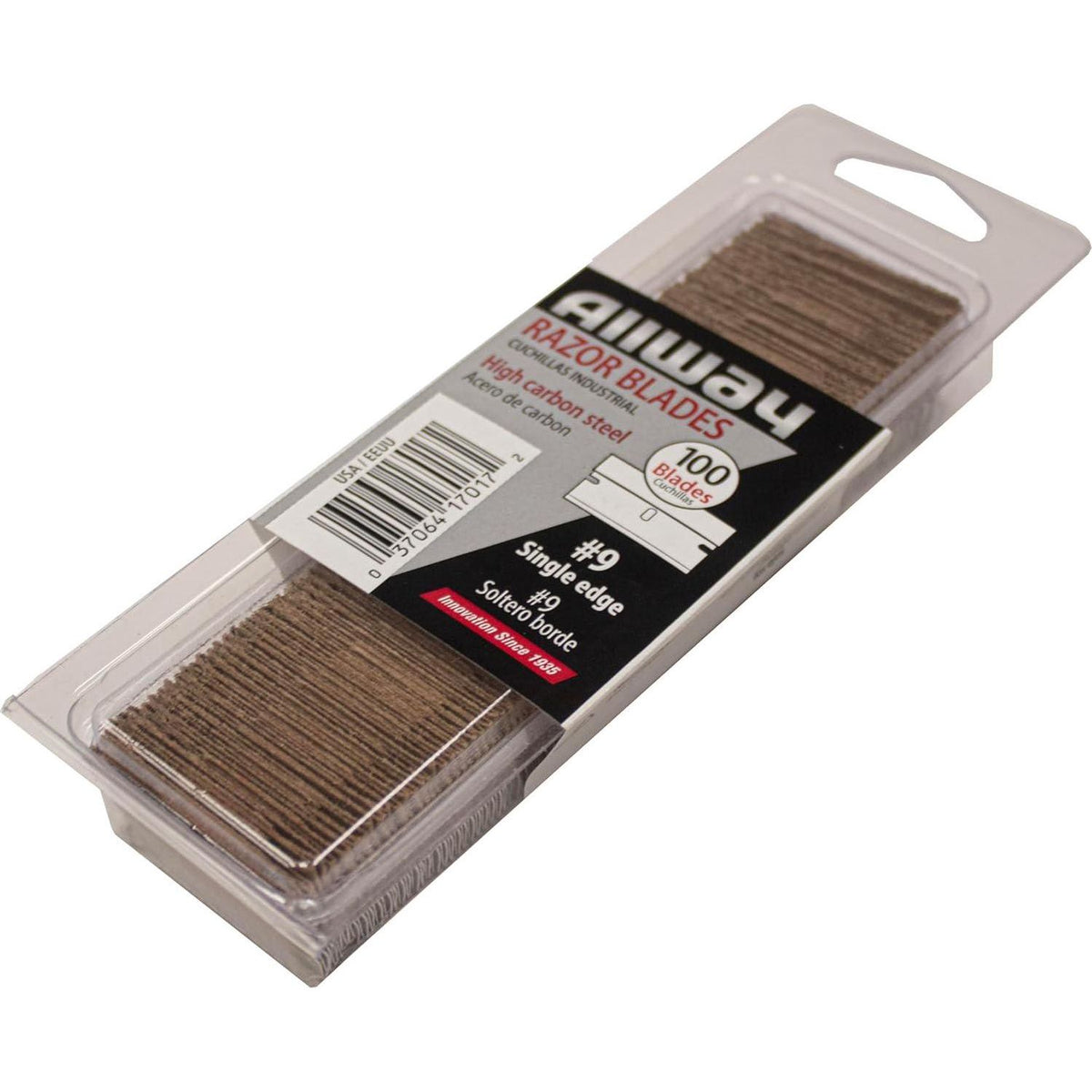ALLWAY SEB100VP #9 Single-Edge Razor Blades, 100 Pack Clamshell,037064170172