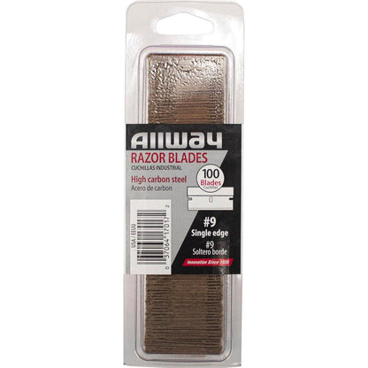 ALLWAY SEB100VP #9 Single-Edge Razor Blades, 100 Pack Clamshell,037064170172