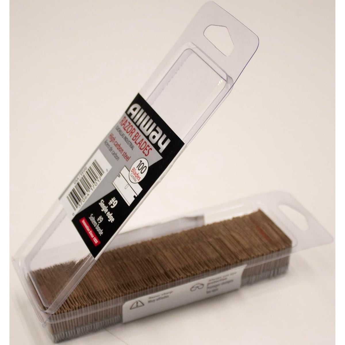 ALLWAY SEB100VP #9 Single-Edge Razor Blades, 100 Pack Clamshell,037064170172