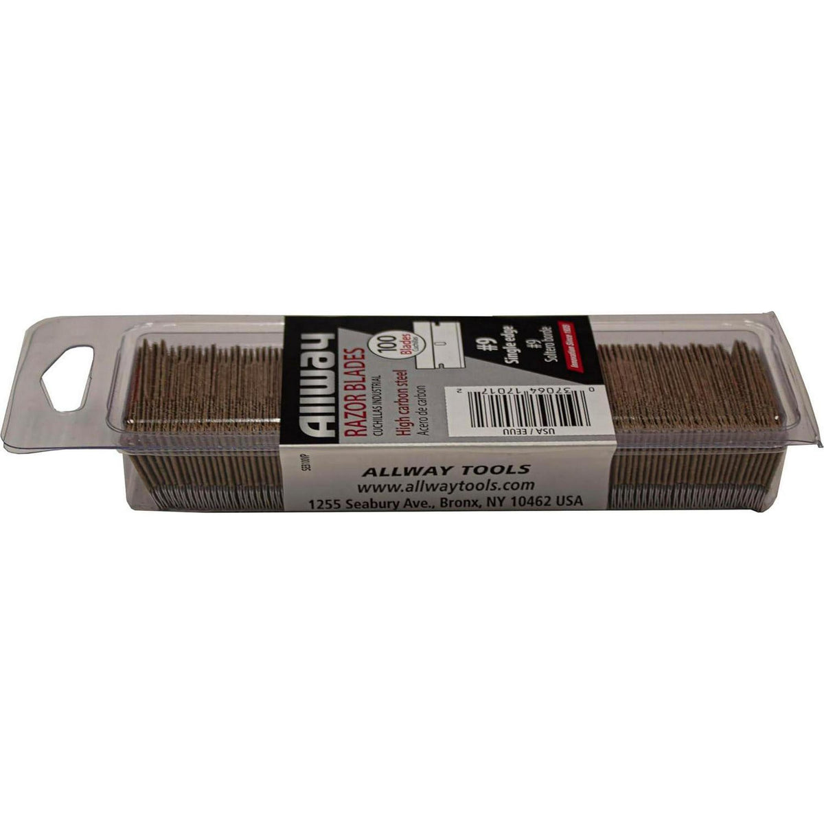 ALLWAY SEB100VP #9 Single-Edge Razor Blades, 100 Pack Clamshell,037064170172