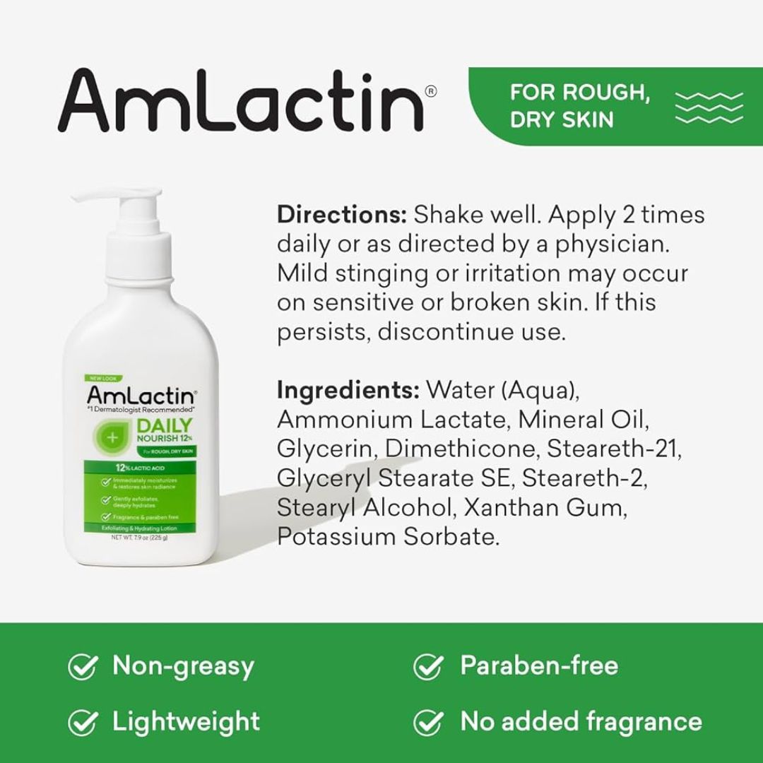 AmLactin Daily 12% Lactic Acid Moisturizing Body Lotion,316864000187