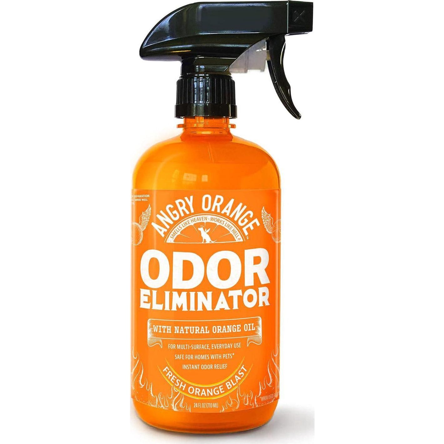 Angry Orange Pet Odor Eliminator, Citrus Spray for Dog & Cat Urine Smells & Carpet Stains, 24 oz Bottle