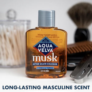 Aqua Velva Musk After Shave Cologne Firms & Tones 103ml