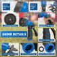 AUTOMAN-Garden-Hose-Nozzle,ABS Water Spray Nozzle With Heavy Duty 7 Adjustable Watering Patterns,Slip Resistant For Watering Plants,Lawn& Garden,Washing Cars,Cleaning,Showering Pets - Blue,