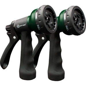 AUTOMAN-Garden-Hose-Nozzle-2PK,ABS Water Spray Nozzle With Heavy Duty 7 Adjustable Watering Patterns,Slip Resistant For Watering Plants,Lawn& Garden,Washing Cars,Cleaning,Showering Pets And Outdoor Fun,