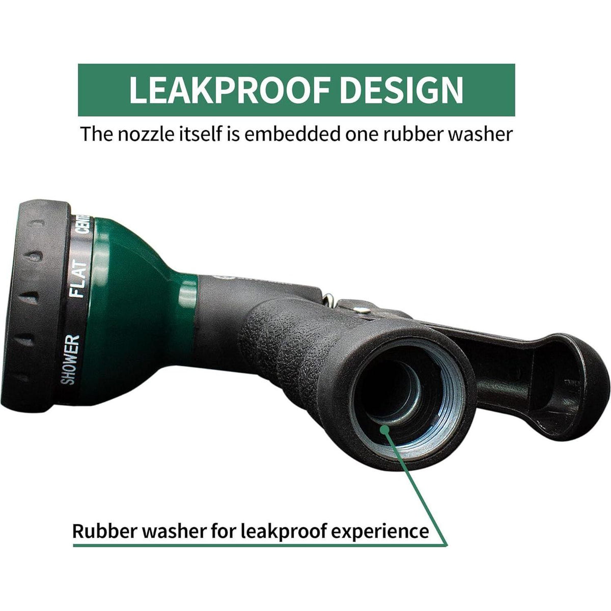AUTOMAN-Garden-Hose-Nozzle, Metal Water Spray Nozzle With Heavy Duty 7 Adjustable Watering Patterns,Slip Resistant For Watering Plants,Lawn& Garden,Washing Cars,Cleaning,Showering Pets And Outdoor Fun.,