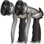 AUTOMAN Garden Hose Nozzle -2 Pack, 100% Metal High Pressure Spray Nozzle, Labor-Saving Design, Heavy Duty Water Hose Nozzle For Garden Watering, Car Washing, Window Cleaning,Pets Bathing,