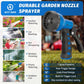 AUTOMAN-Garden-Hose-Nozzle,ABS Water Spray Nozzle With Heavy Duty 7 Adjustable Watering Patterns,Slip Resistant For Watering Plants,Lawn& Garden,Washing Cars,Cleaning,Showering Pets - Blue,