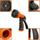 AUTOMAN-Garden-Hose-Nozzle,ABS Water Spray Nozzle With Heavy Duty 7 Adjustable Watering Patterns,Slip Resistant For Watering Plants,Lawn& Garden,Washing Cars,Cleaning,Showering Pets - Orange,