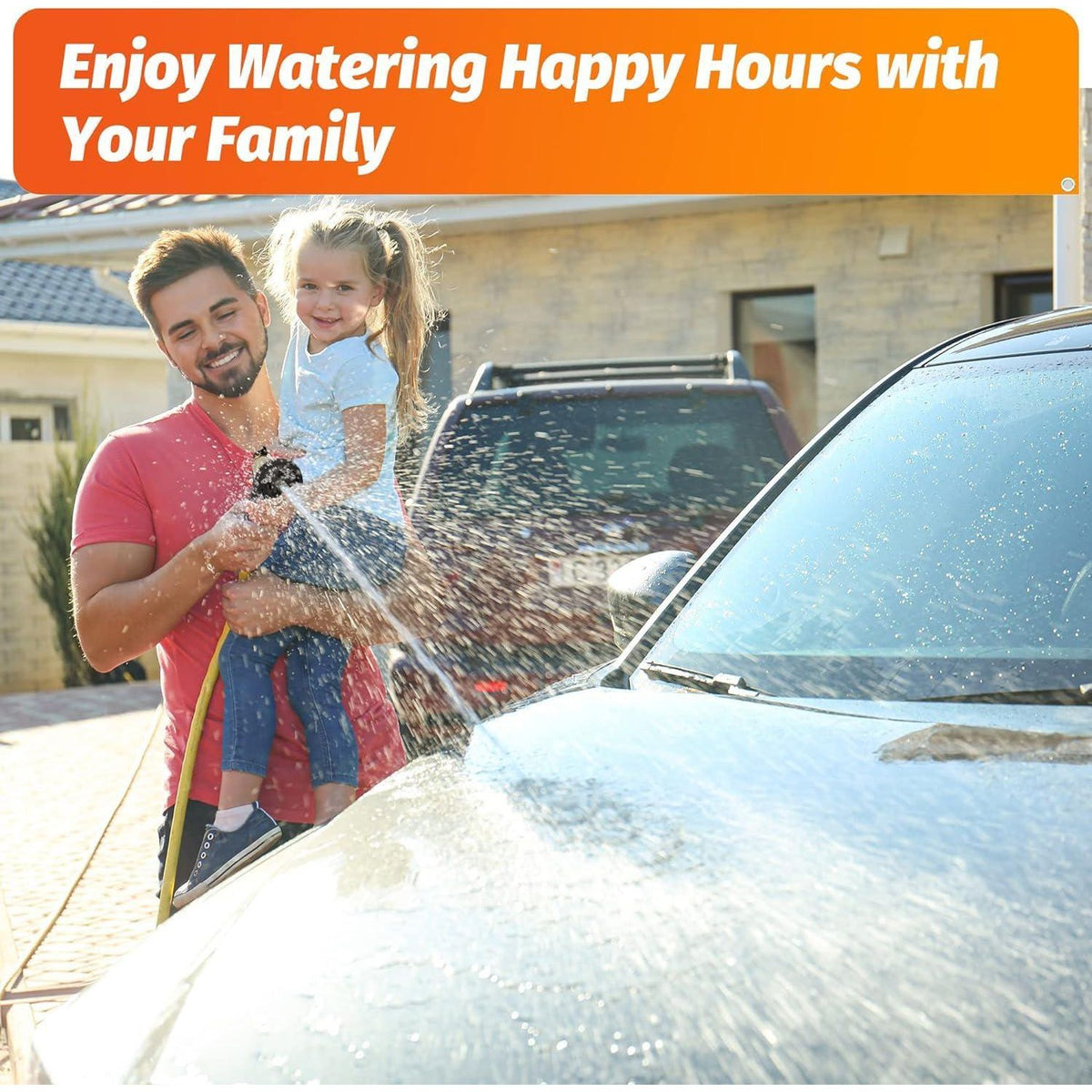 AUTOMAN Garden Hose Nozzle-7 Patterns Sprayer-2 Pack, Metal High Pressure Spray Nozzle, Heavy Duty Labor-Saving Design Water Hose Nozzle For Garden Watering, Car Washing, Window Cleaning, Pets Bathing,