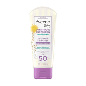 Aveeno Baby Continuous Protection Sensitive Skin SPF 50 Zinc Oxide Sunscreen 88ml