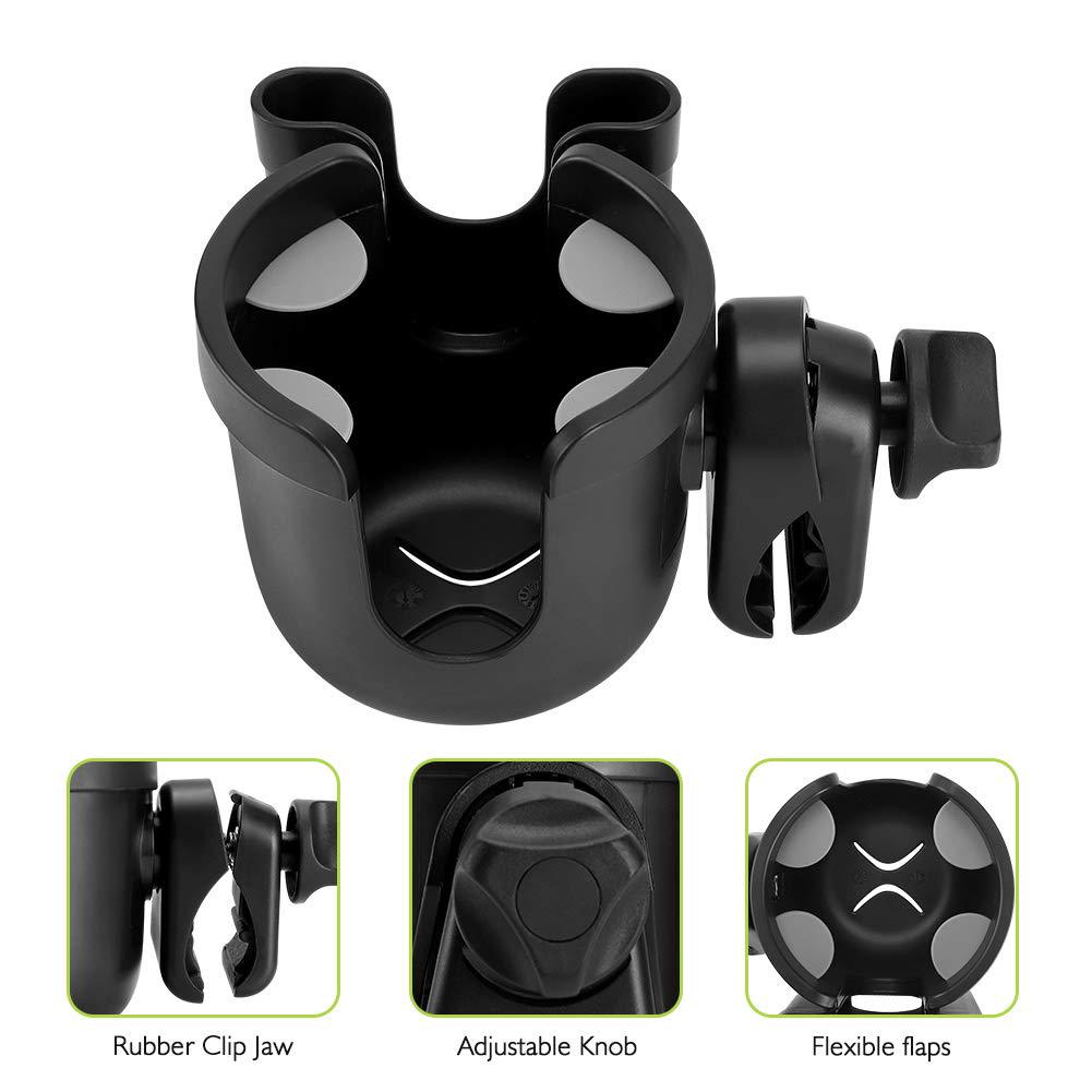 Accmor Stroller Cup Holder With Phone Holder, Bike Cup Holder, Universal Cup Holder For Uppababy Nuna Doona Strollers, 2-in-1 Cup Phone Holder For Stroller, Bike, Wheelchair, Walker, Scooter,Does not Apply