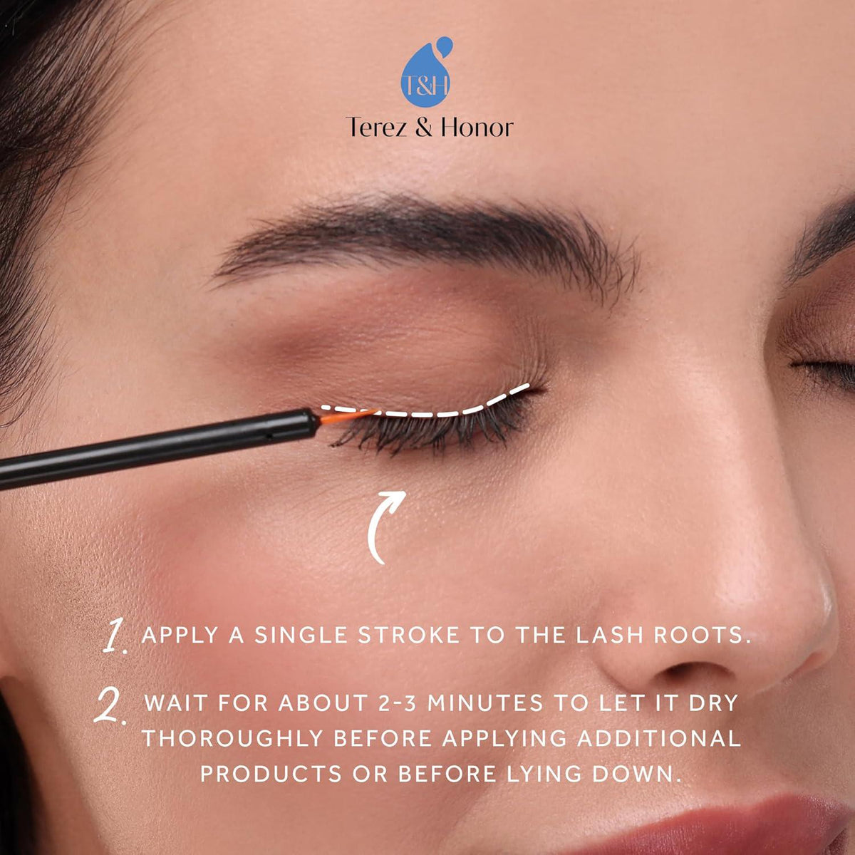 TEREZ & HONOR Advanced Eyelash Serum For Thicker, Longer Eyelashes And Eyebrows - Grow Luscious Lashes With Brow Enhancer (3mL)