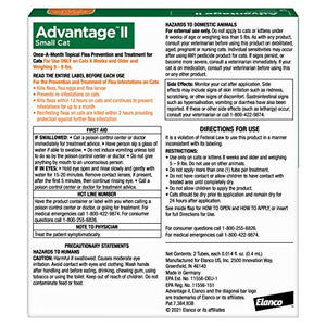 Advantage II Flea Treatment Small Cats 5 9 lbs Vet Recommended 2 Month Supply