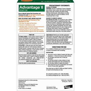 Advantage II Small Cat Flea Treatment Vet Recommended 5 to 9 lbs 6 Month Supply Topical Solution