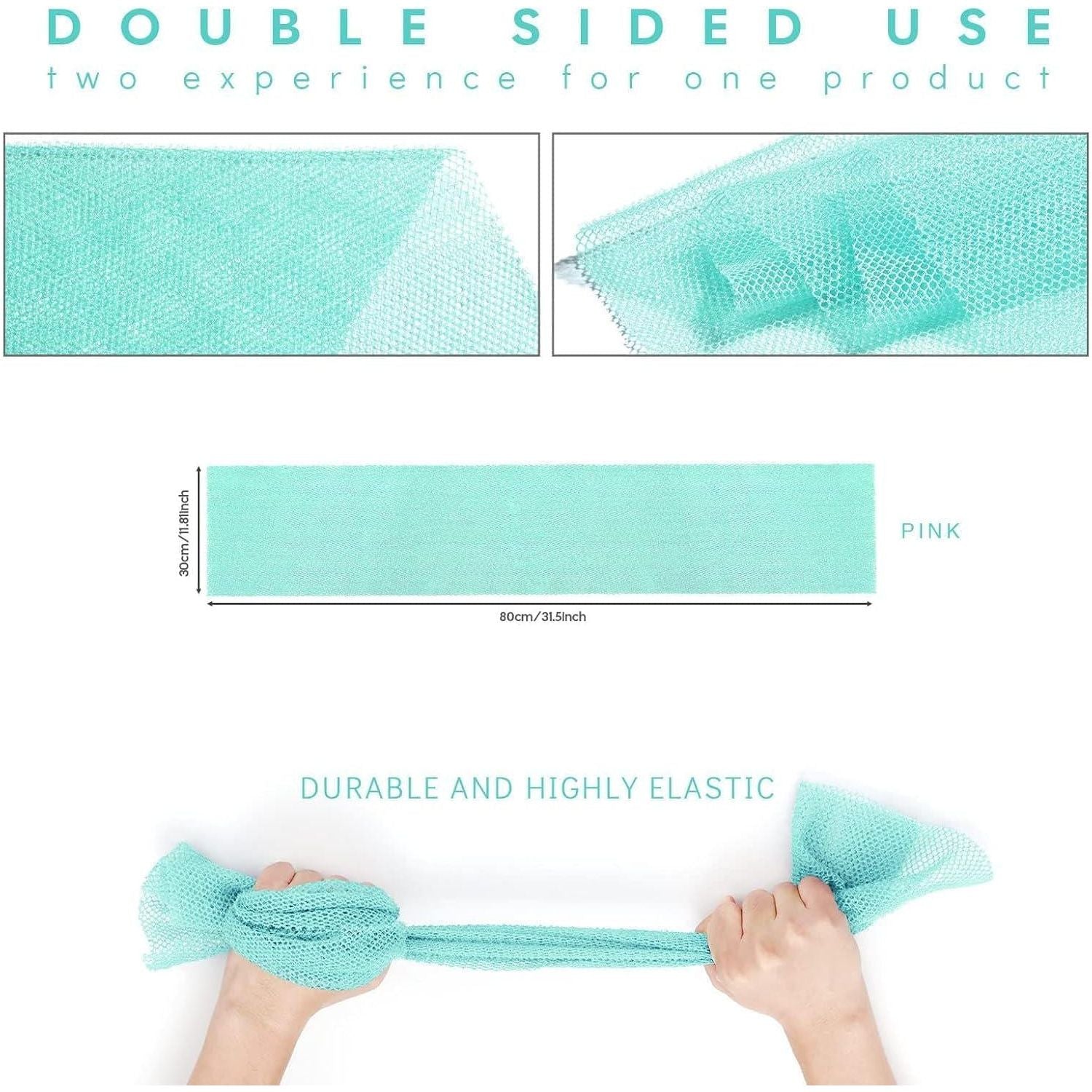 African Bath Sponge African Net Long Net Bath Sponge Exfoliating Shower Body Scrubber Back Scrubber Skin Smoother,Great For Daily Use (Green),