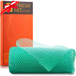 African Bath Sponge African Net Long Net Bath Sponge Exfoliating Shower Body Scrubber Back Scrubber Skin Smoother,Great For Daily Use (Green),