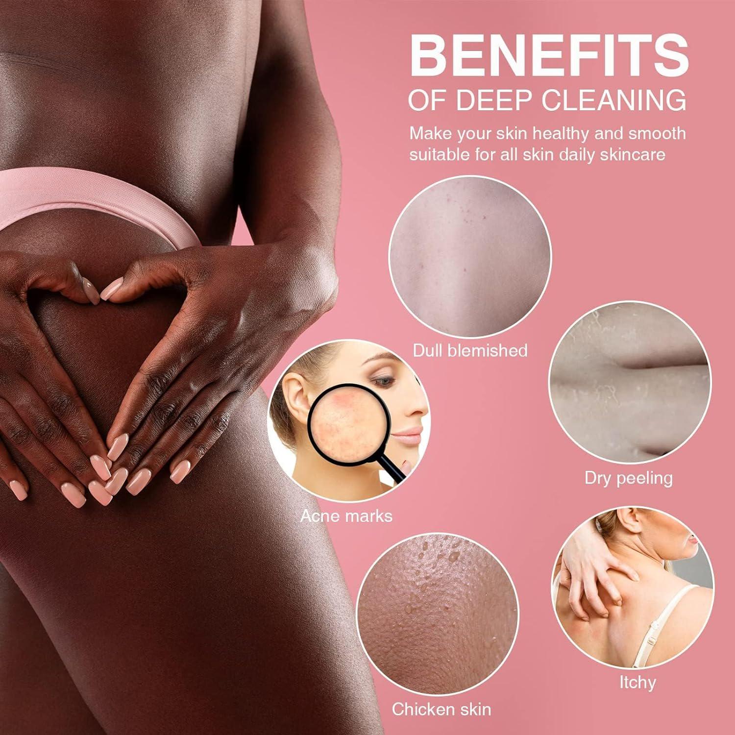 African Net Sponge African Net Long Net Bath Sponge Exfoliating Shower Body Scrubber Back Scrubber Skin Smoother,Great For Daily Use (Pink),