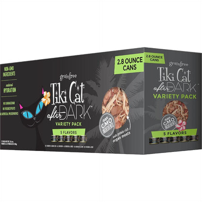 After Dark Wet Cat Food Variety Pack High Protein 2.8 oz Cans Pack of 12 Non GMO for Adult Cats