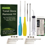 Airgoesin Upgraded Tonsil Stone Remover Tool, Blue And Yellow, 5 Tips, Tonsillolith Pick Case + 1 Irrigator Fresh Breath Oral Rinse,