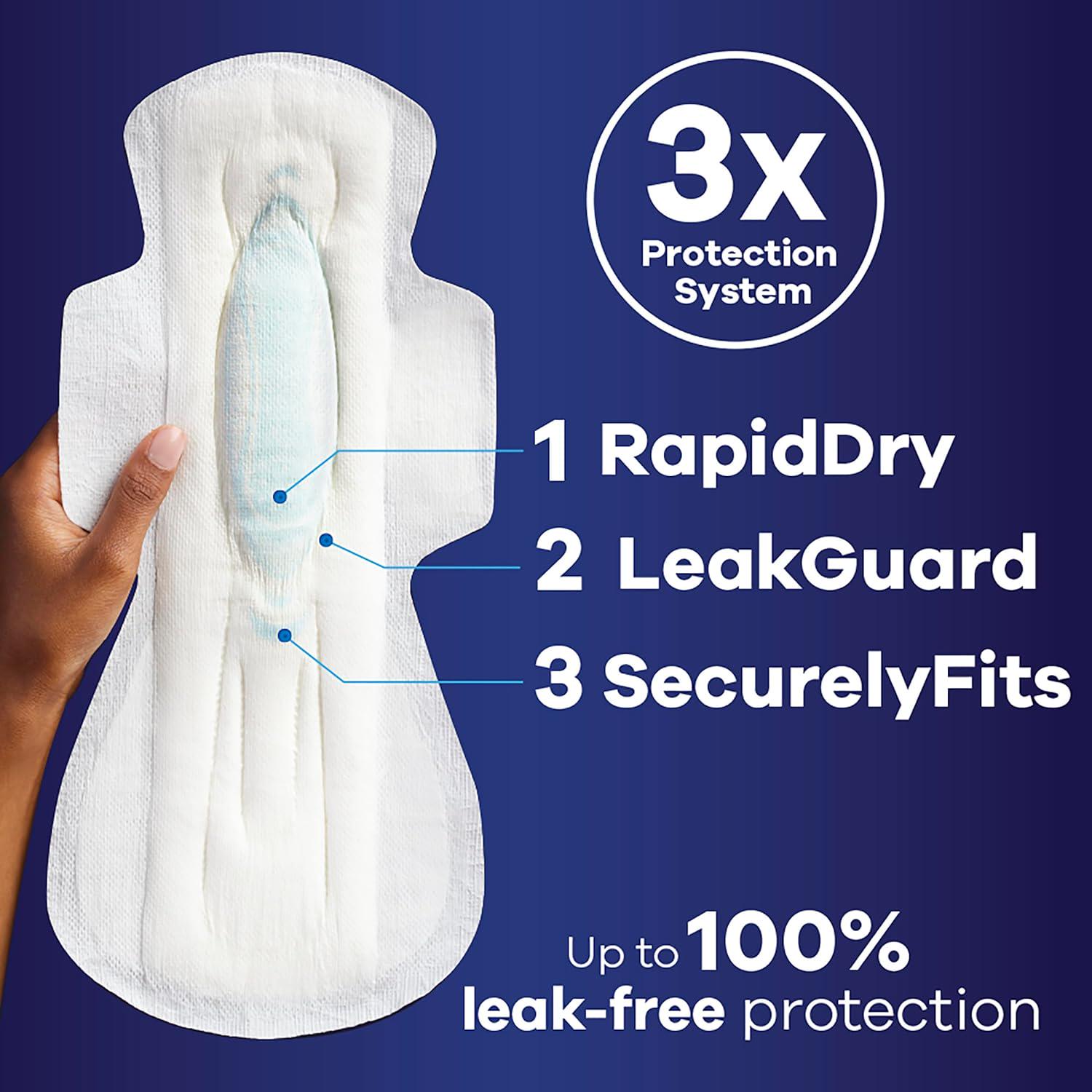 Always Maxi Overnight Pads With Wings, Size 5, Extra Heavy Overnight, Unscented, 72 Count,