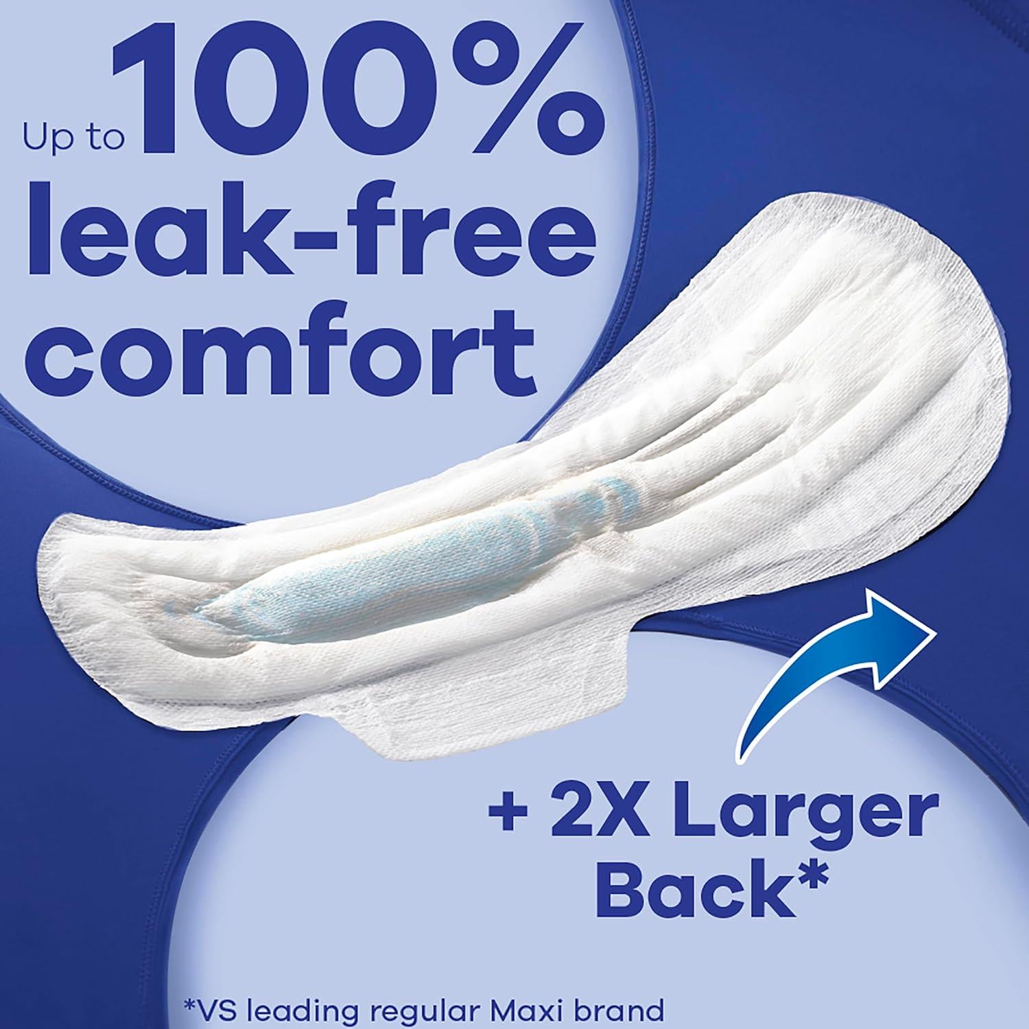 Always Maxi Overnight Pads With Wings, Size 5, Extra Heavy Overnight, Unscented, 72 Count,