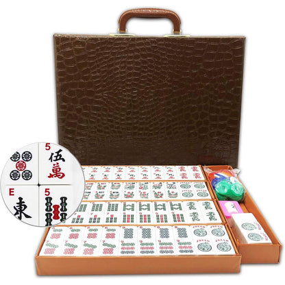 American Mahjong Game Set 166 White Engraved Tiles For Western Mah Jong, Mah Jongg Play With Traveler Size Carrying Case, Dices, Chips, Manual,Win Indicator. / Racks And Pushers Not Included,
