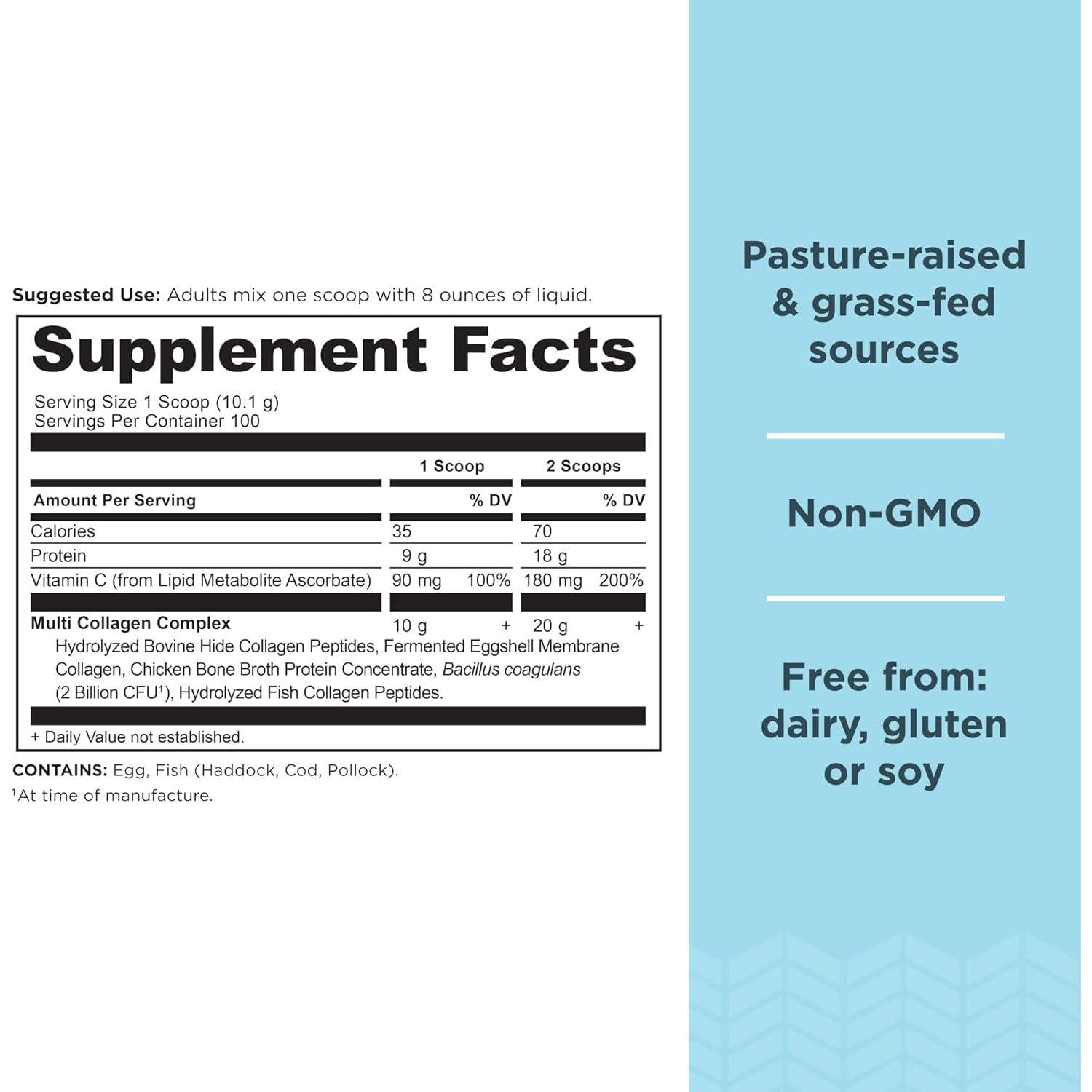 Ancient Nutrition Collagen Powder Protein With Probiotics, Unflavored Multi Collagen Protein With Vitamin C, 100 Servings, Hydrolyzed Collagen Peptides Supports Skin And Nails, Gut Health, 35.6 Oz,