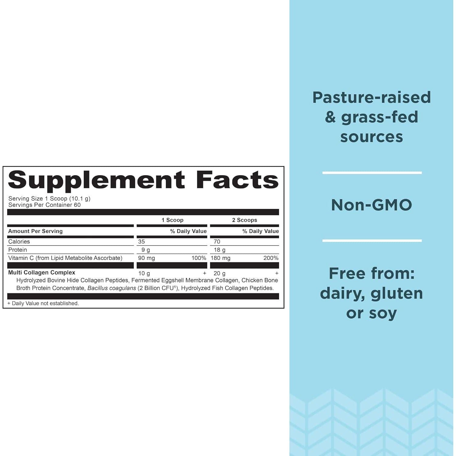 Ancient Nutrition Collagen Powder Protein With Probiotics, Multi Collagen Protein, Unflavored, 60 Servings, Hydrolyzed Collagen Peptides Supports Skin And Gut Health, Joint Supplement, 21.38oz,