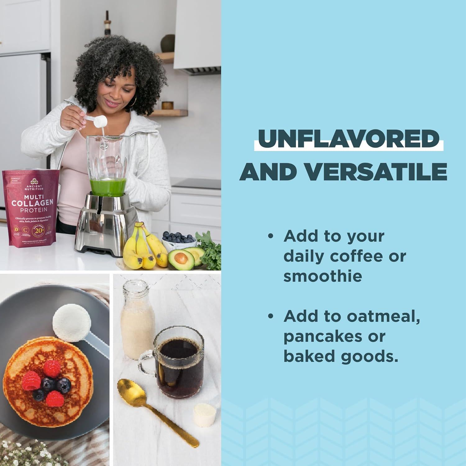 Ancient Nutrition Collagen Powder Protein With Probiotics, Unflavored Multi Collagen Protein With Vitamin C, 100 Servings, Hydrolyzed Collagen Peptides Supports Skin And Nails, Gut Health, 35.6 Oz,