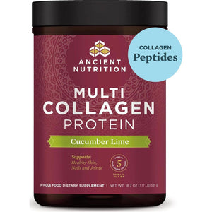 Ancient Nutrition Collagen Powder Protein, Multi Collagen Protein, Cucumber Lime, Hydrolyzed Collagen Peptides Supports Skin And Nails, Joint Supplement, 18.6oz,