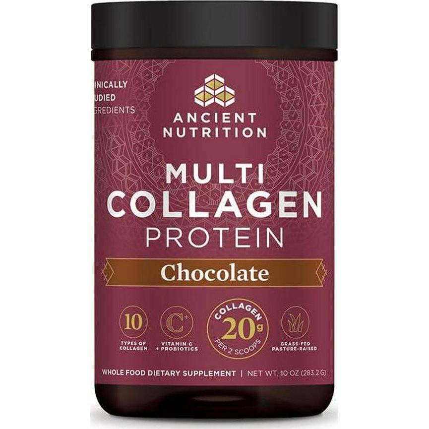 Ancient Nutrition Hydrolyzed Collagen Peptides Powder With Probiotics, Chocolate Multi Collagen Protein For Women And Men With Vitamin C, 24 Servings, Supports Skin And Nails, Gut Health, 10oz,