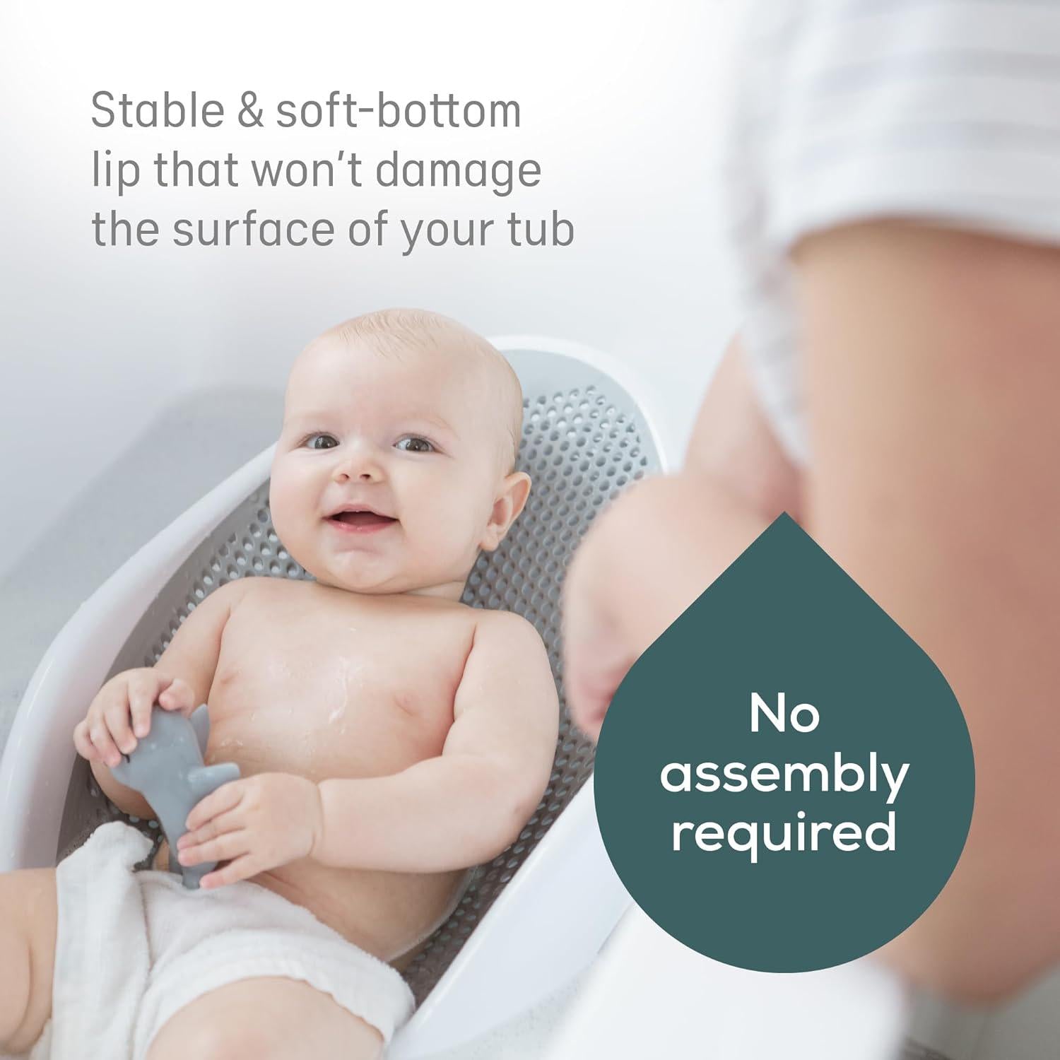 Angelcare Baby Bath Support (Gray) | Ideal For Babies Less Than 6 Months Old,
