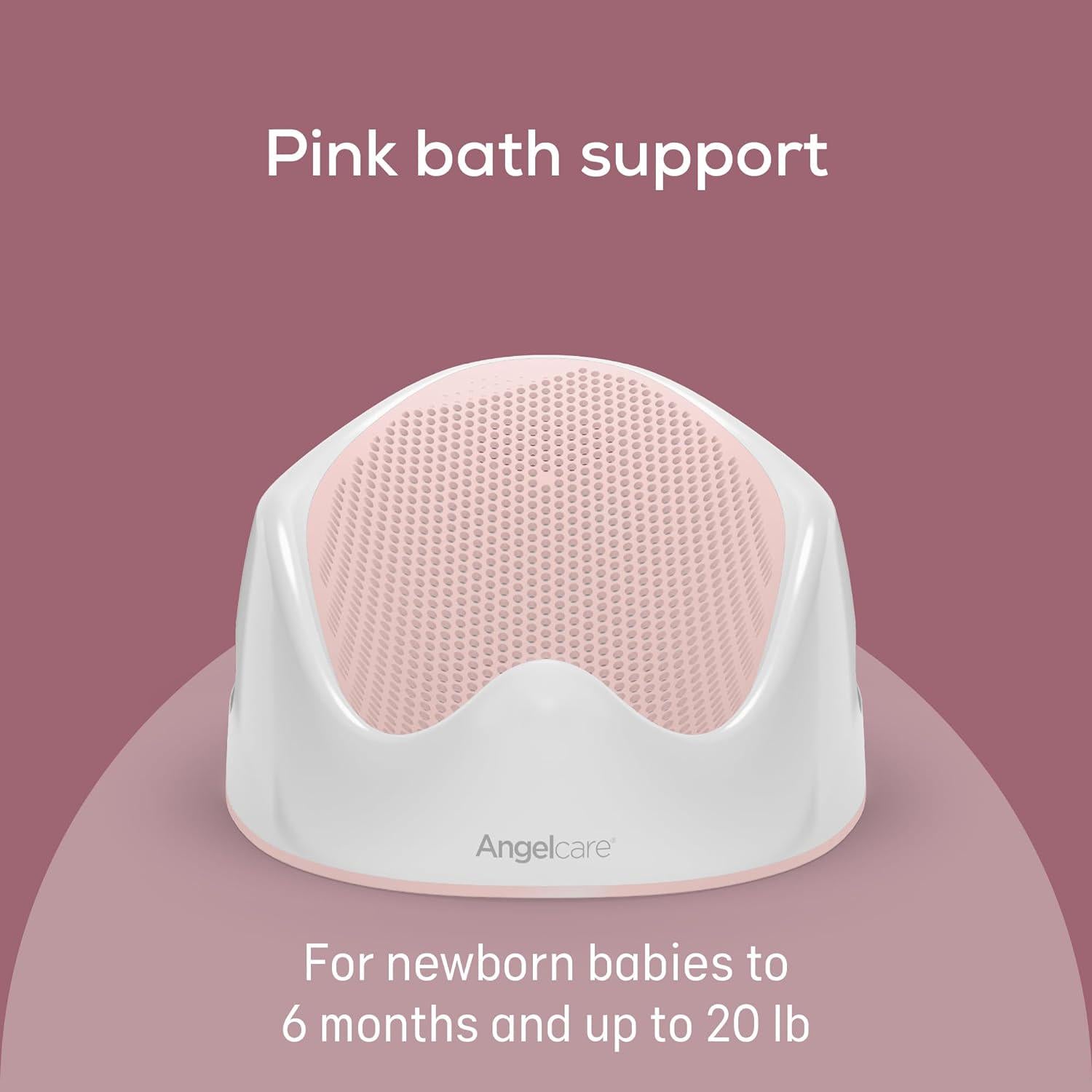 Angelcare Baby Bath Support (Pink) | Ideal For Babies Less Than 6 Months Old,763529313210