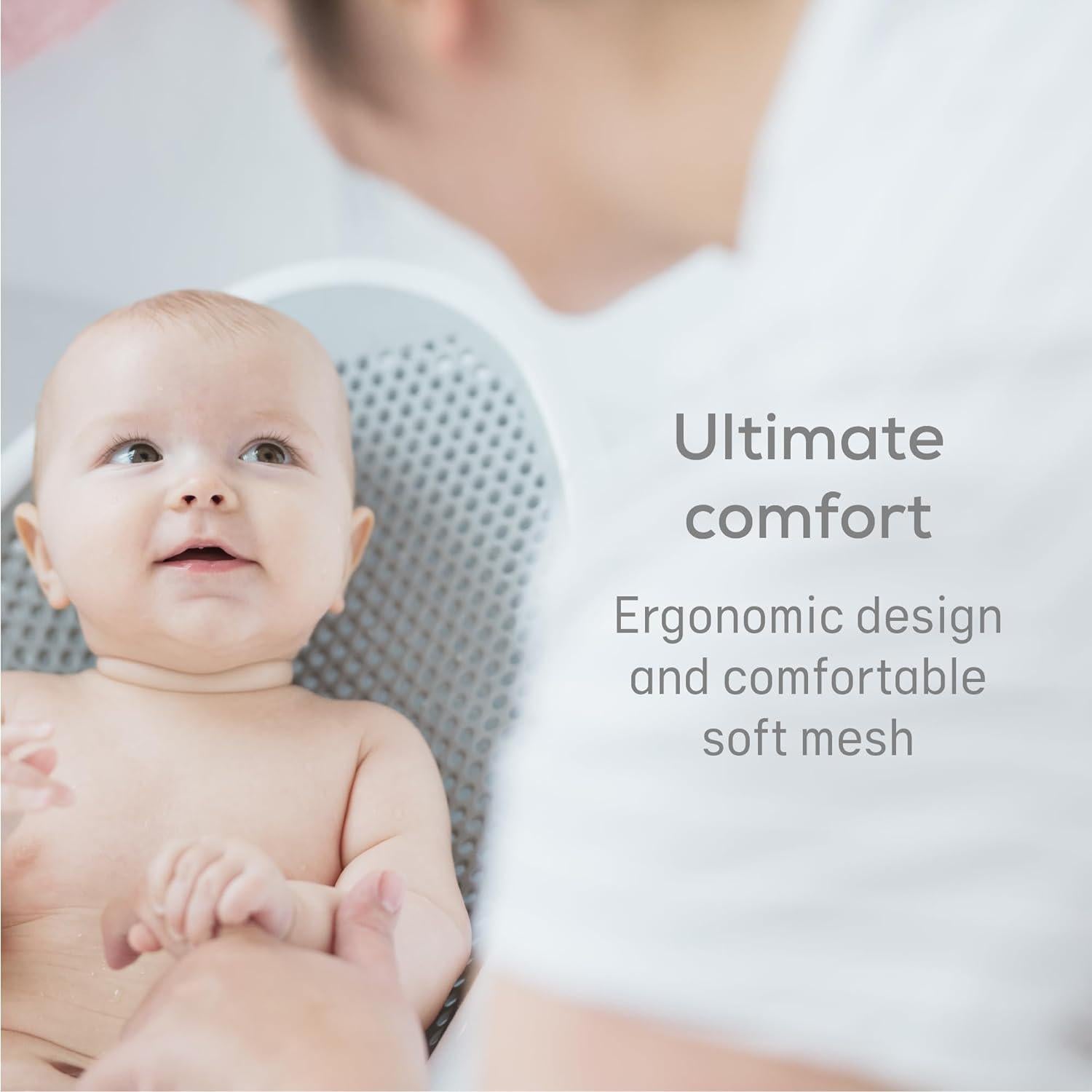 Angelcare Baby Bath Support (Gray) | Ideal For Babies Less Than 6 Months Old,