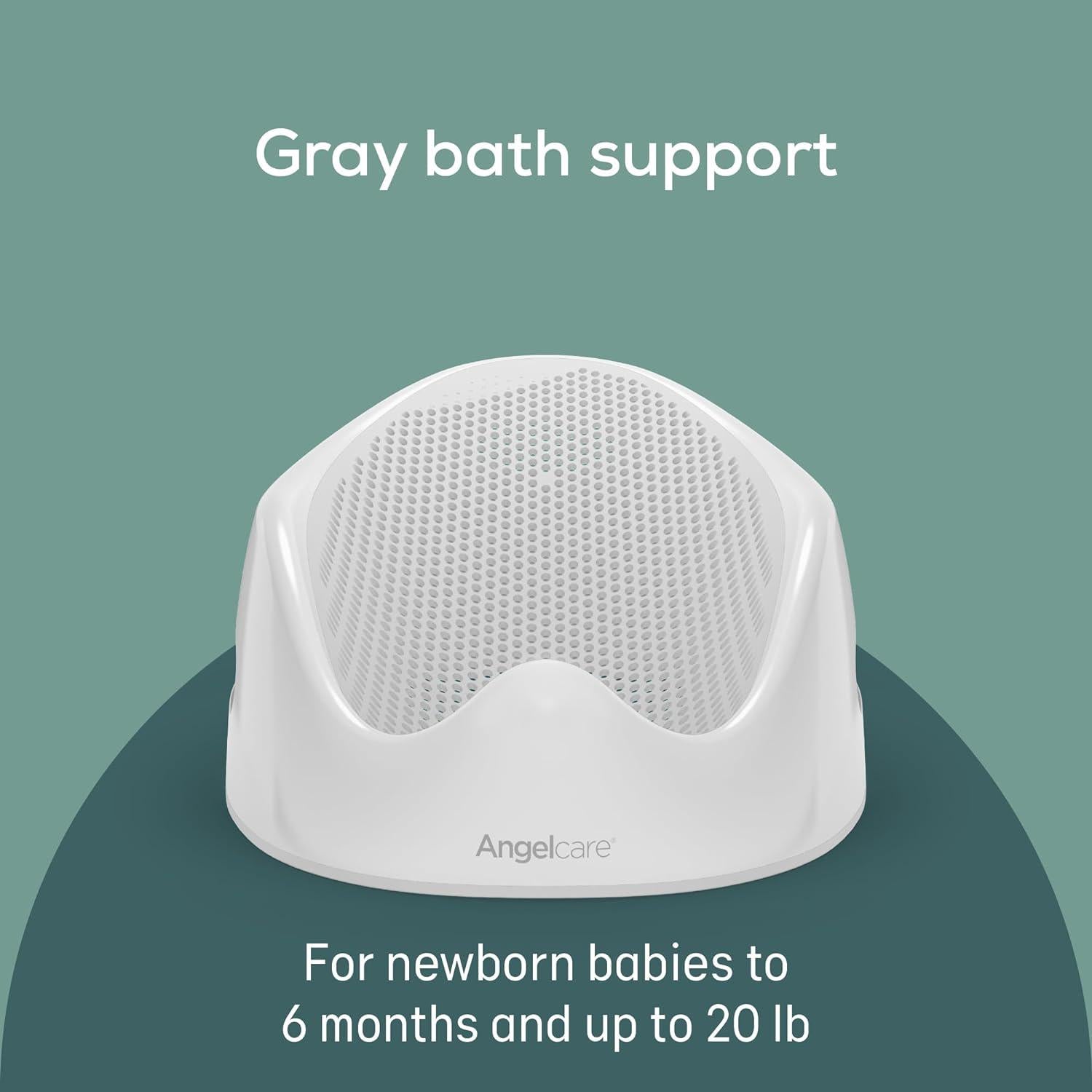 Angelcare Baby Bath Support (Gray) | Ideal For Babies Less Than 6 Months Old,